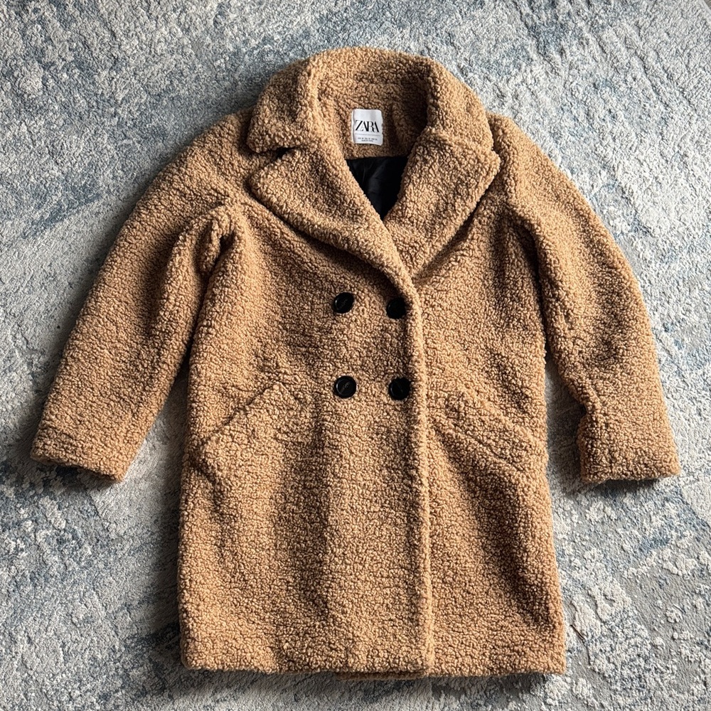 Zara Camel Textured Peacoat